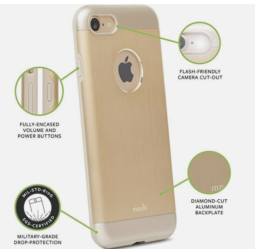 MOSHI ARMOUR SHOCK ABSORBENT CASE IPHONE SE(2020 VERSION) 7 GOLD